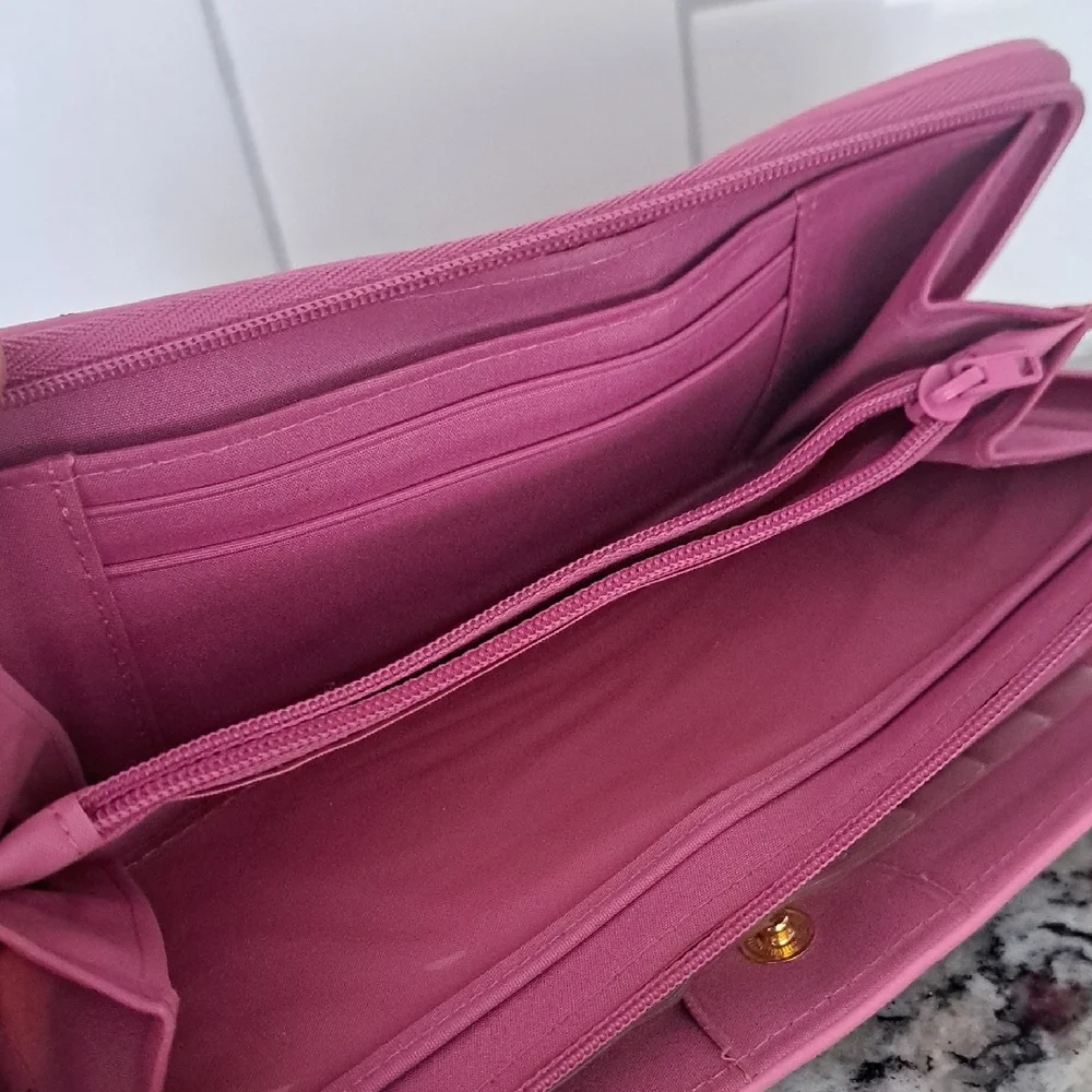 Buxton Pink Snake Print Wallet - Picture 5 of 7